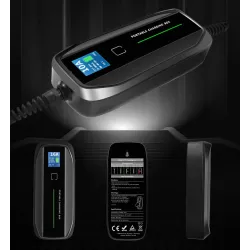 Extralink BS-PCD030 16A 3.6kW Schuko Przenośna ładowarka do samochodu elektrycznego 1 faza, 5,5m, wyświetlacz LCD, IP67