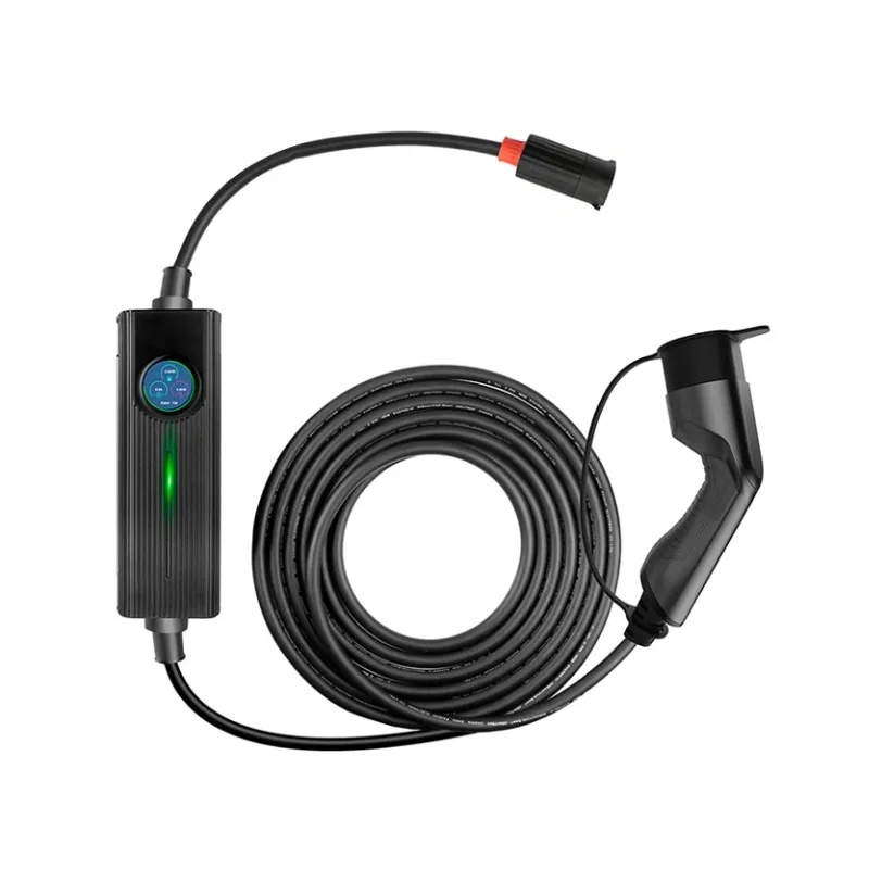 Extralink BS-PCD050 32A 16kW 3F Schuko Przenośna ładowarka 3-fazowa do samochodu elektrycznego 5m, ekran dotykowy, 6 adapterów