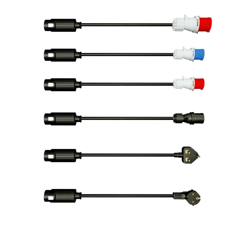 Extralink BS-PCD050 32A 16kW 3F Schuko Przenośna ładowarka 3-fazowa do samochodu elektrycznego 5m, ekran dotykowy, 6 adapterów