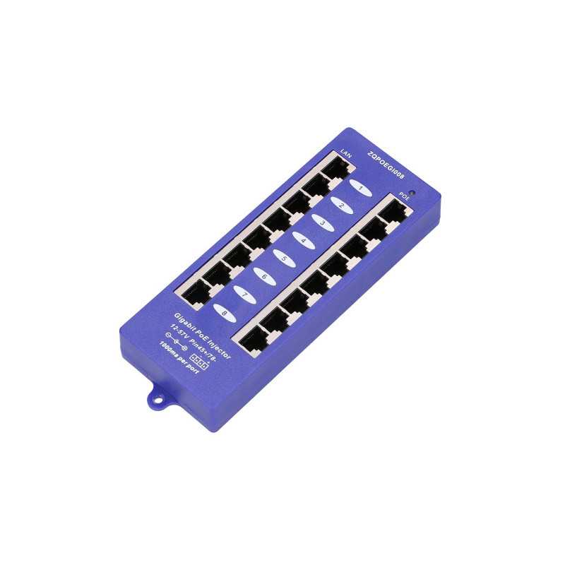 Gigabit PoE Injector Extralink 8 Портов, 8x 1000Mb/s RJ45, Режим B - Изображение 2