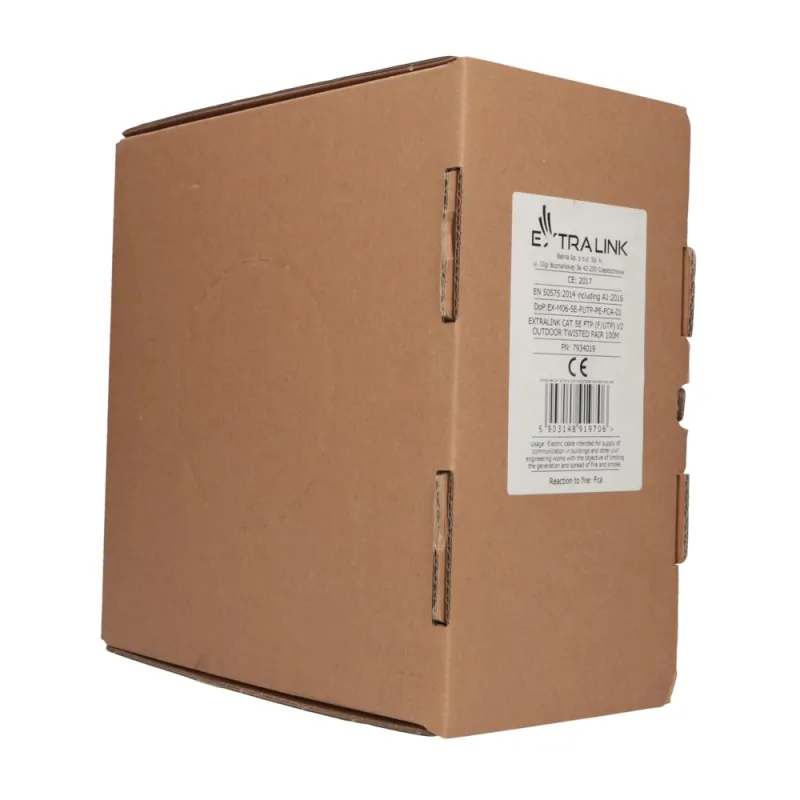 Extralink CAT5E FTP (F/UTP) V2 Zewnętrzny Kabel sieciowy skrętka 100M