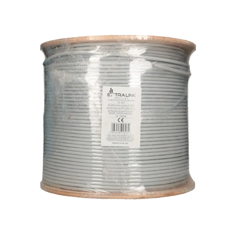 Extralink CAT6A FTP (F/FTP) V2 Interní Síťový kabel s krouceným párem 500M