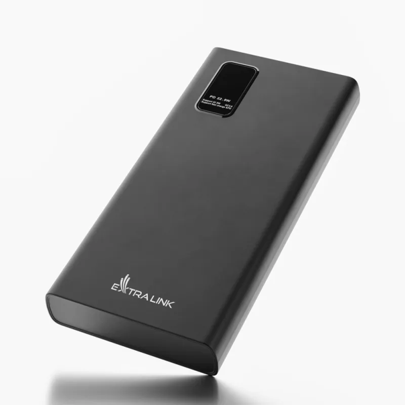 Extralink EPB-067B 10000mAh Černá Powerbank Power bank, Fast Charging, USB-C