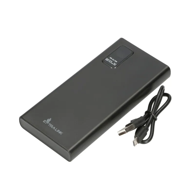 Extralink EPB-067B 10000mAh Nero Powerbank Power bank, Fast Charging, USB-C