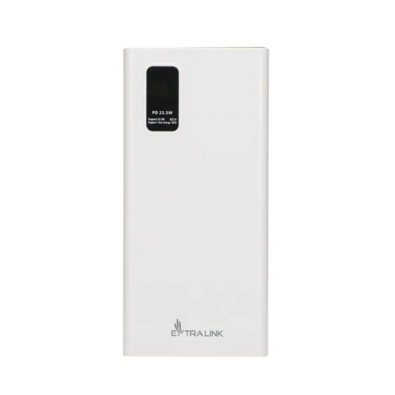 Extralink EPB-067W 10000mAh White Powerbank Power bank, Fast Charging, USB-C