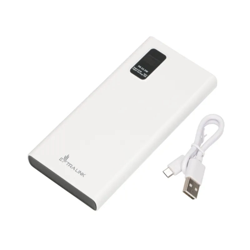 Extralink EPB-067W 10000mAh Bílý Powerbank Power bank, Fast Charging, USB-C