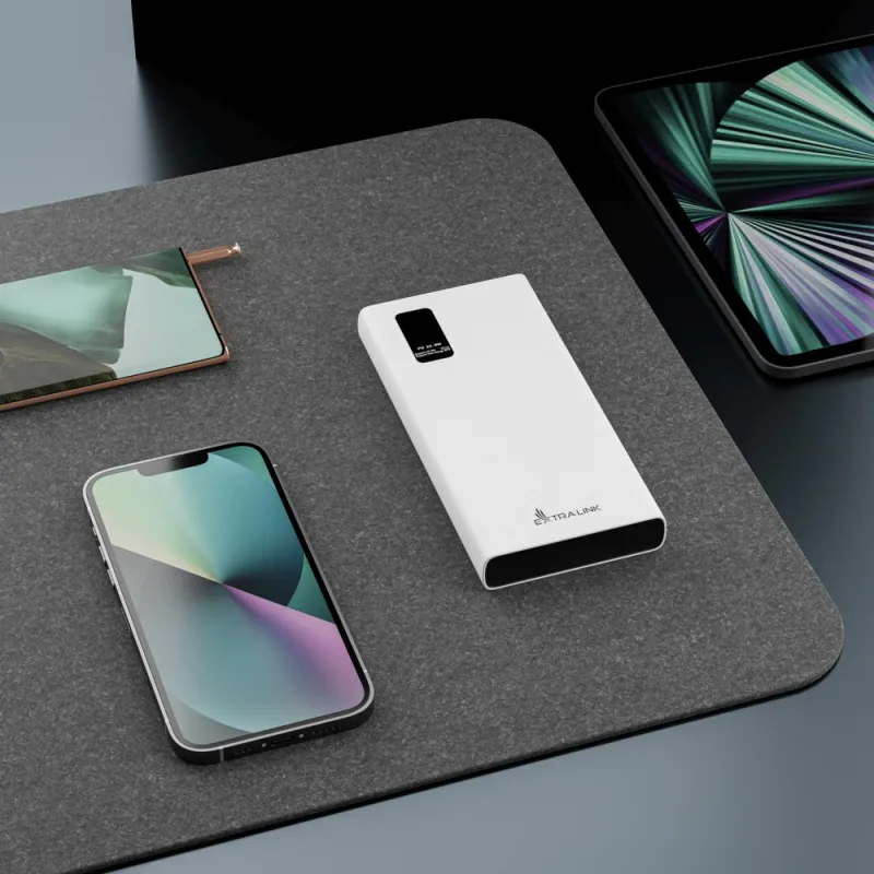 Extralink EPB-067W 10000mAh Weiß Powerbank Power bank, Fast Charging, USB-C