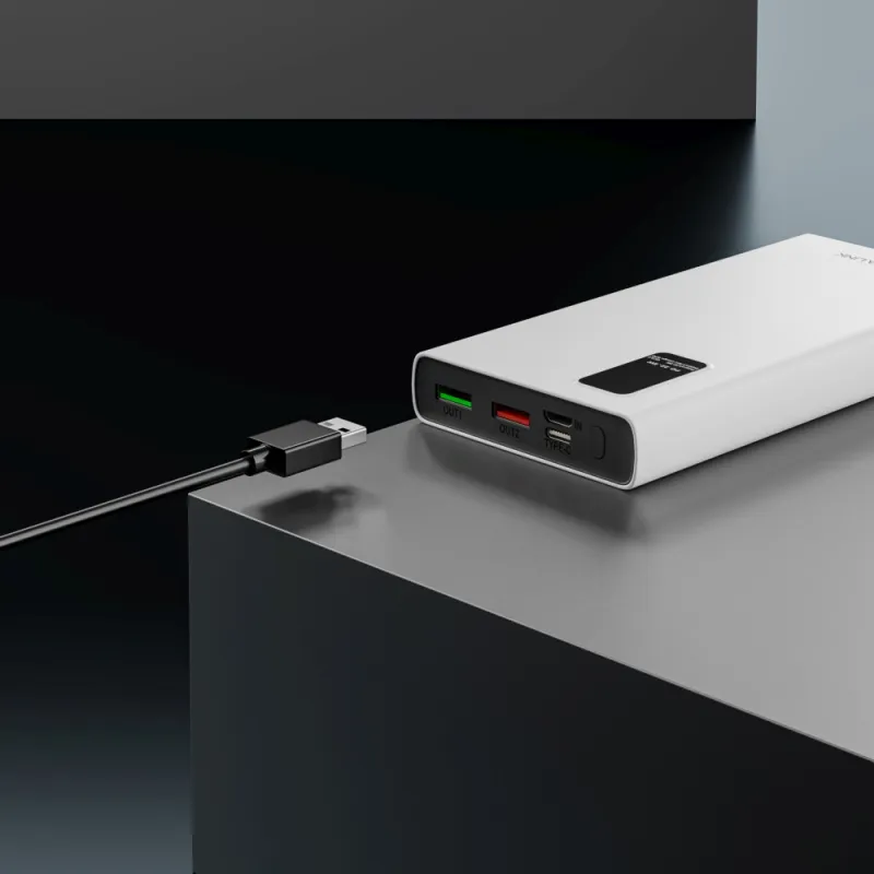 Extralink EPB-067W 10000mAh White Powerbank Power bank, Fast Charging, USB-C