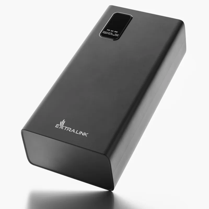 Extralink EPB-069 30000mAh Black Powerbank Power bank, Fast Charging, USB-C