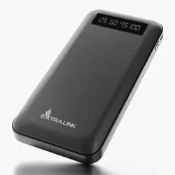 Extralink EPB-083 Powerbank 10000mAh Siyah, Taşınabilir Şarj Aleti, USB-C