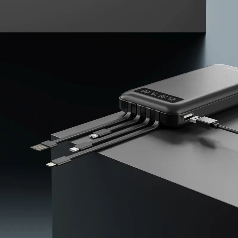 Extralink EPB-083 Powerbank 10000mAh Siyah, Taşınabilir Şarj Aleti, USB-C