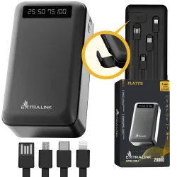 Extralink EPB-084 20000mAh Black Powerbank Power bank, USB-C