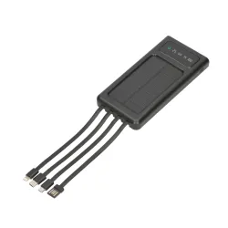 Extralink EPB-091 10000mAh Siyah Powerbank, Güneş Enerjili Powerbank, USB-C