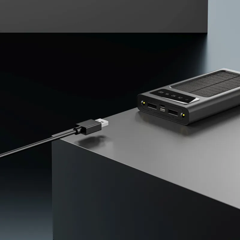 Extralink EPB-091 10000mAh Černá Powerbank Solar Power bank, USB-C