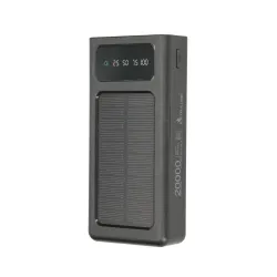 Extralink EPB-092 20000mAh Czarny Powerbank Solar Power bank, USB-C