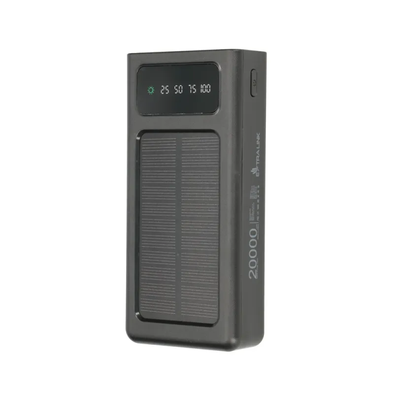 Extralink EPB-092 20000mAh Schwarz Powerbank Solar Power bank, USB-C