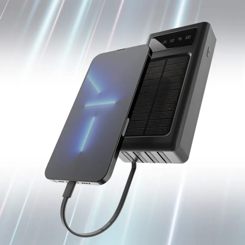 Extralink EPB-092 20000mAh Černá Powerbank Solar Power bank, USB-C