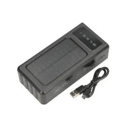 Extralink EPB-093 30000mAh Siyah Powerbank, Solar Powerbank, USB-C