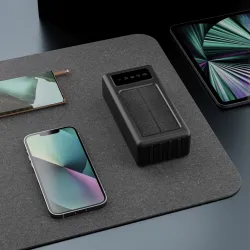 Extralink EPB-093 30000mAh Siyah Powerbank, Solar Powerbank, USB-C