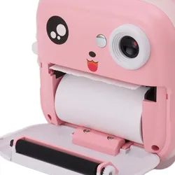 Extralink EPP-003 Rosa Mini-Thermodrucker mit Kamera 3 Rollen Thermopapier, 2,5-Zoll-LCD-Bildschirm, Bluetooth, USB-C, 1000 mAh