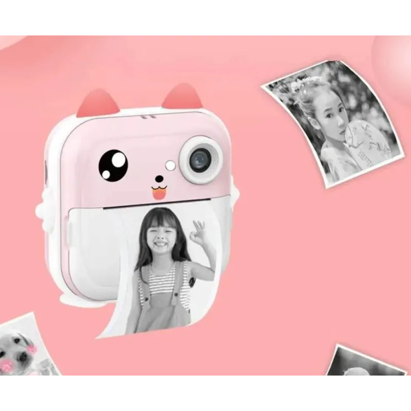 Extralink EPP-003 Růžová Mini termotiskárna s fotoaparátem 3 role termopapíru, 2,5" LCD displej, Bluetooth, USB-C, 1000 mAh