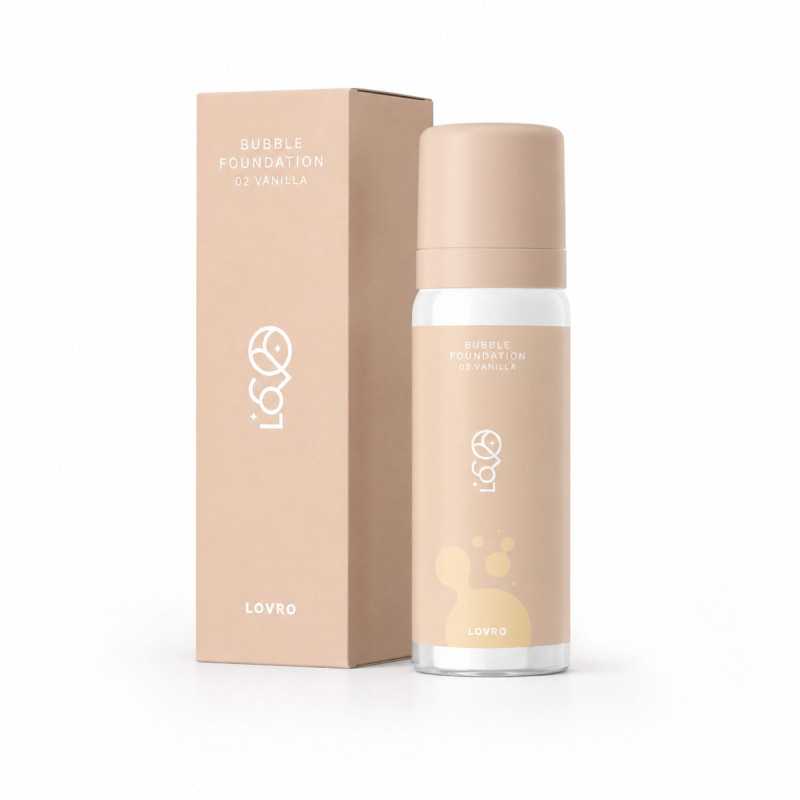 LOVRO BUBBLE FOUNDATION PODKŁAD O NAPOWIETRZONEJ, ROZŚWIETLAJĄCEJ FORMULE 02 VANILLA 50ML - Imagen 2