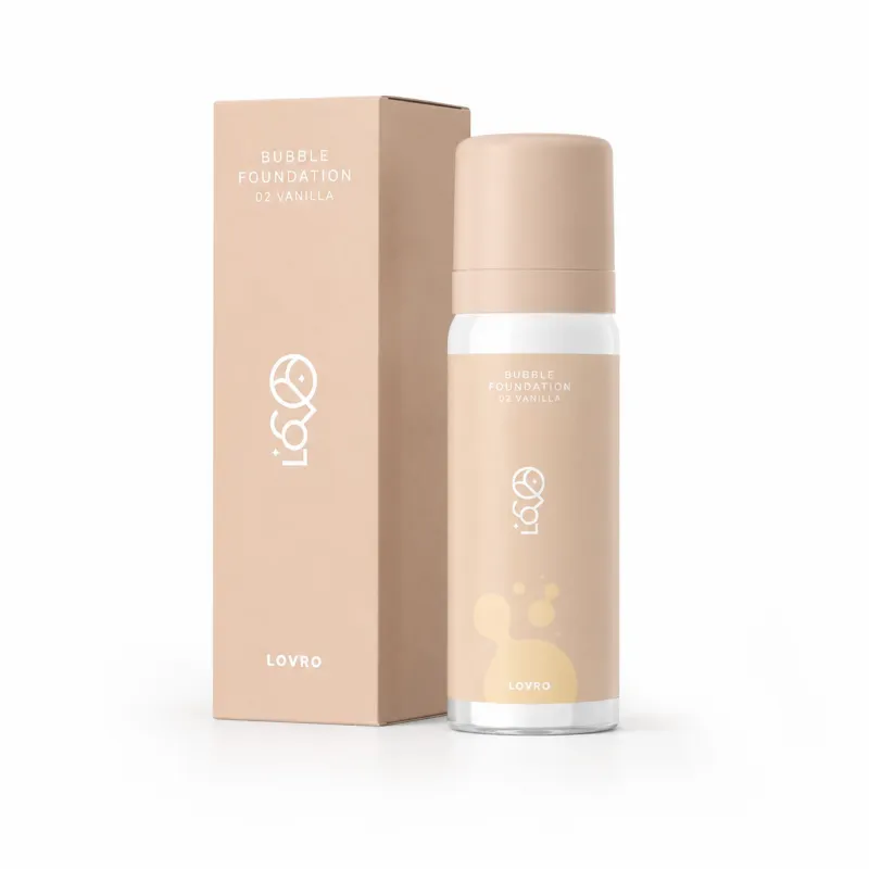 LOVRO BUBBLE FOUNDATION PODKŁAD O NAPOWIETRZONEJ, ROZŚWIETLAJĄCEJ FORMULE 02 VANILLA 50ML - Obrázek 2