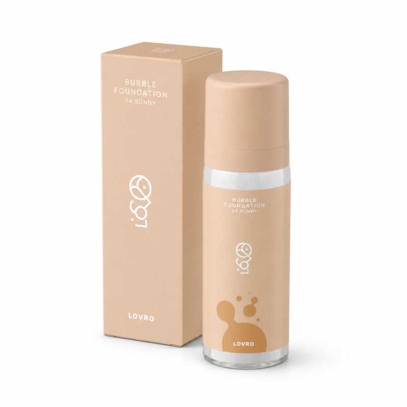 LOVRO BUBBLE FOUNDATION PODKŁAD O NAPOWIETRZONEJ, ROZŚWIETLAJĄCEJ FORMULE 04 SUNNY 50ML - Imagen 2