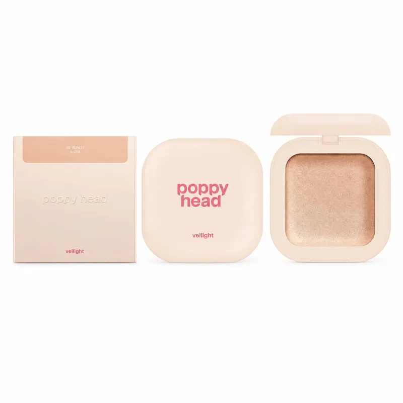POPPY HEAD VEILIGHT ILLUMINATING POWDER WYPIEKANY ROZŚWIETLAJĄCY PUDER DO TWARZY 02 SUNLIT AURA 12G - Imagem 3