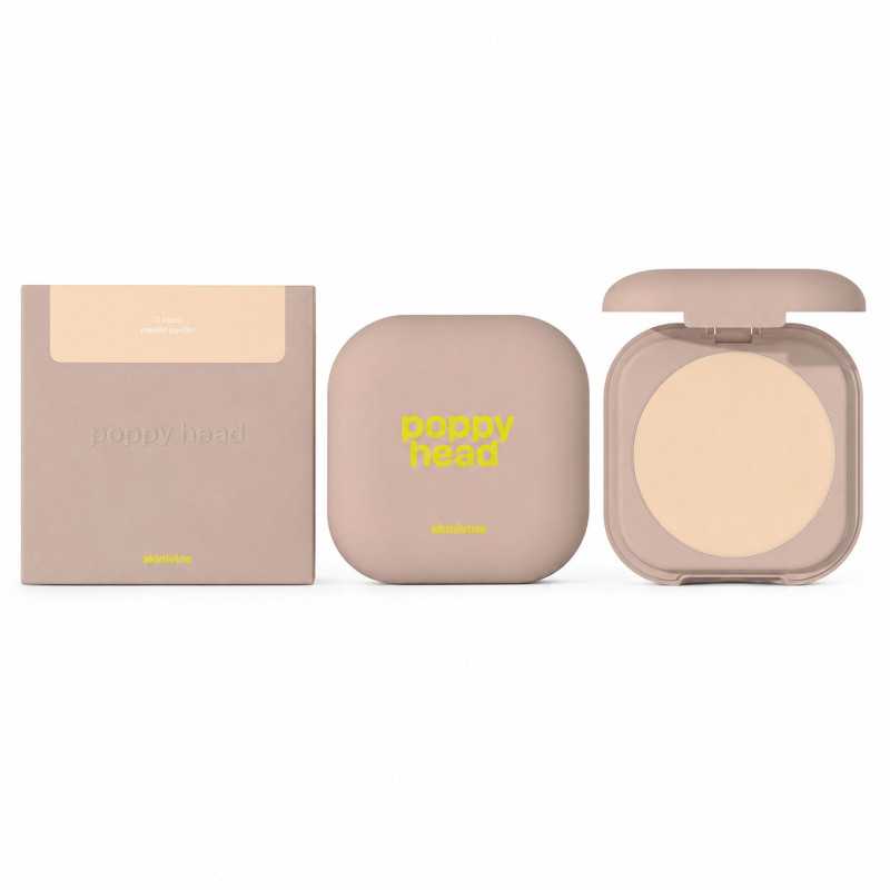 POPPY HEAD SKINIVINE PRESSED POWDER PRASOWANY PUDER UTRWALAJĄCY Z EFEKTEM BLUR 01 BARELY 6,5G - Изображение 3
