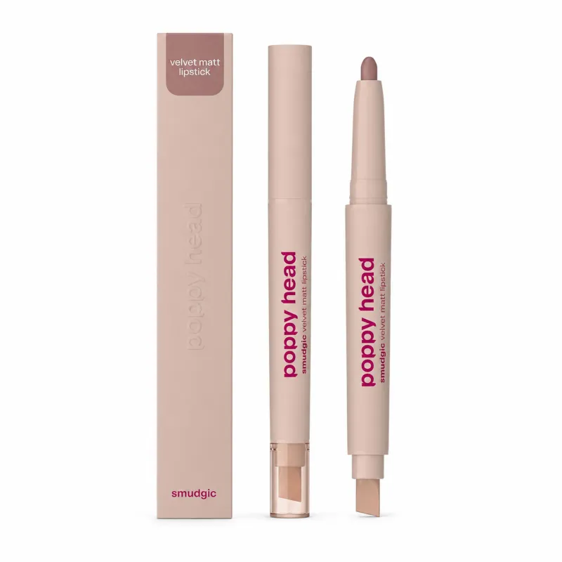POPPY HEAD SMUDGIC VELVET MATT LIPSTICK MATOWA POMADKA W KREDCE 01 STONE VEIL - Immagine 2