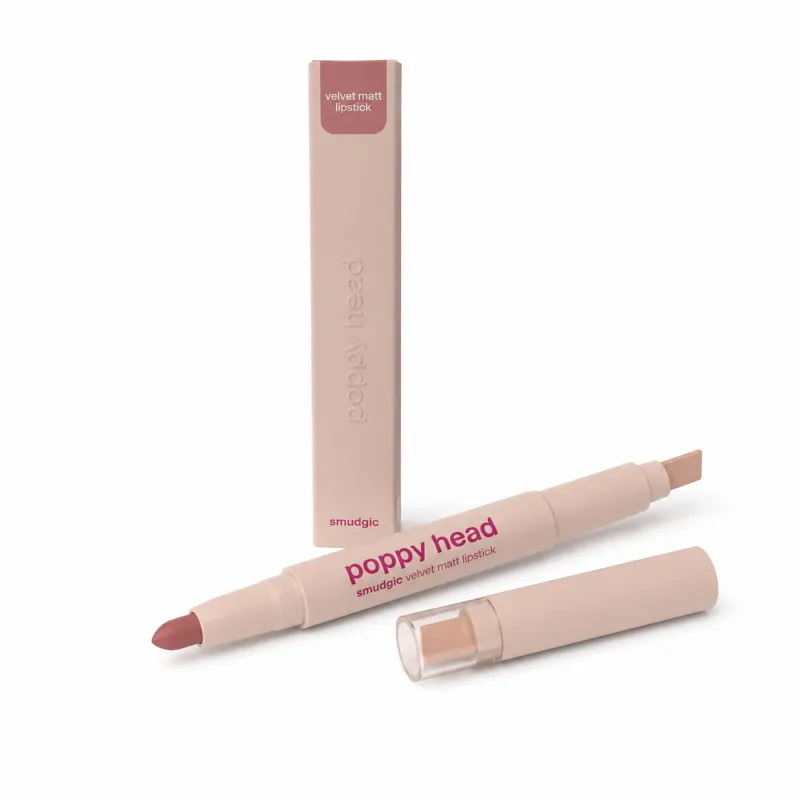 POPPY HEAD SMUDGIC VELVET MATT LIPSTICK MATOWA POMADKA W KREDCE 04 BARE ILLUSION - Imagem 3