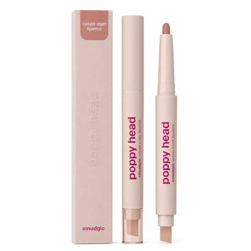 POPPY HEAD SMUDGIC VELVET MATT LIPSTICK MATOWA POMADKA W KREDCE 05 SOFT ENCHANT - Изображение 3