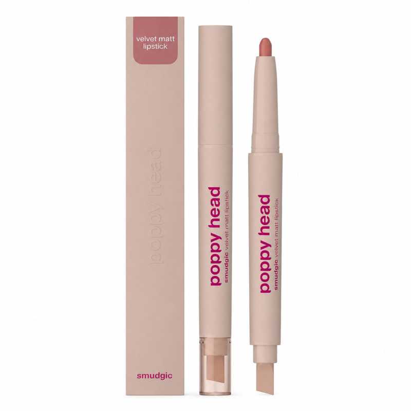 POPPY HEAD SMUDGIC VELVET MATT LIPSTICK MATOWA POMADKA W KREDCE 06 CHARM WHISPER - Изображение 2