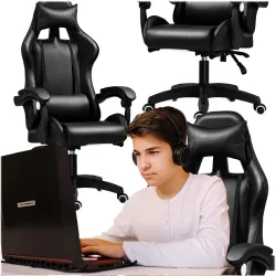 Extralink Gaming Silla de juego oficina, giratoria, cubo, negro, G-524