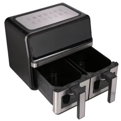 Extralink Home Air Fryer 9L Nera Friggitrice ad aria A doppio cestello, 2200W