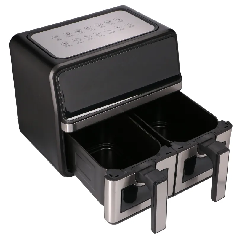 Extralink Home Air Fryer 9L Negra Freidora de aire De doble canasta, 2200W