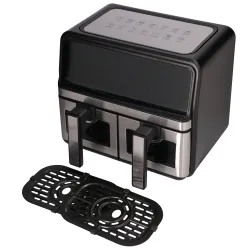 Extralink Home Air Fryer 9L Nera Friggitrice ad aria A doppio cestello, 2200W