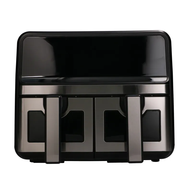 Extralink Home Air Fryer 9L Schwarz Heißluftfritteuse Doppelkammer, 2200W