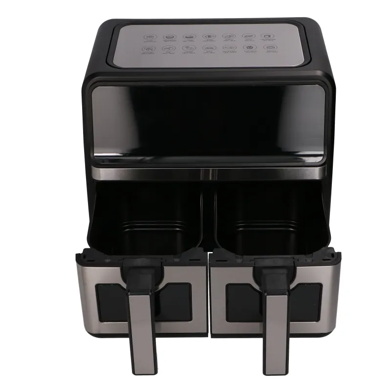 Extralink Home Air Fryer 9L Nera Friggitrice ad aria A doppio cestello, 2200W