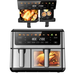 Extralink Home Air Fryer SJ-1000 PRO 10L EU Heißluftfritteuse (6.5L+3.5L) 2500W