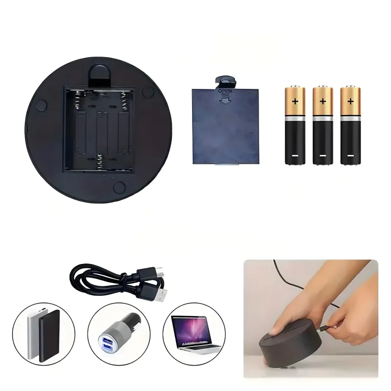 Extralink Home Lampka nocna miś serce 3D iluzja optyczna do sypialni USB