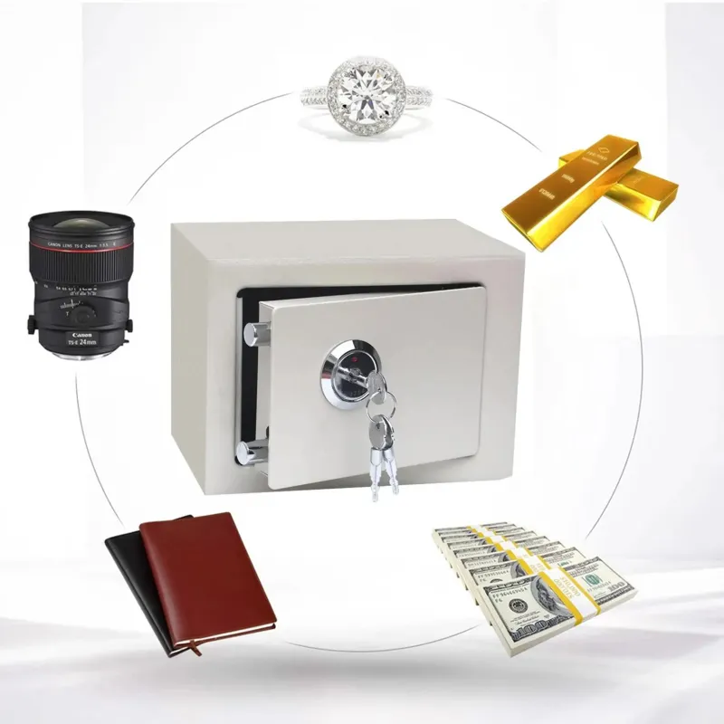 Extralink Home Sejf domowy biurowy, skrytka na klucz, kasa pancerna, biały, S-404