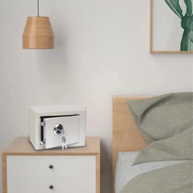 Extralink Home Cassaforte domestica cassetta di sicurezza per chiavi, cassaforte blindata, Bianco, S-404