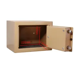 Extralink Home Cassaforte domestica cassetta di sicurezza per chiavi, cassaforte blindata, oro, S-404