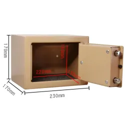 Extralink Home Sejf domowy biurowy, skrytka na klucz, kasa pancerna, złoty, S-404