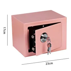 Extralink Home Cassaforte domestica cassetta di sicurezza per chiavi, cassaforte blindata, rosa, S-404