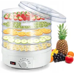 EXTRALINK HOME SUSZARKA DO GRZYBÓW OWOCÓW WARZYW ZIÓŁ SPOŻYWCZA DUŻA MOCNA PRO 500W + 5 SIT 27CM BIAŁA