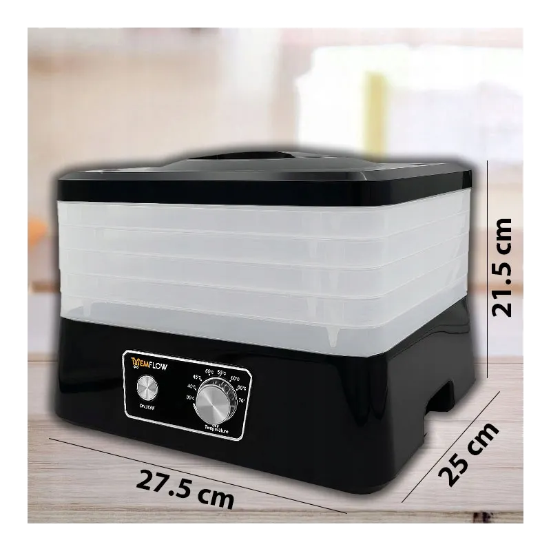 Extralink Home Suszarka do grzybów owoców warzyw żywności 500W + 5 sit 27,5cm, czarna