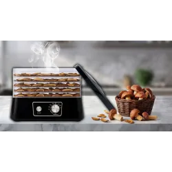 Extralink Home Suszarka do grzybów owoców warzyw żywności 500W + 5 sit 27,5cm, czarna